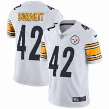 Men's Nike Pittsburgh Steelers #42 Morgan Burnett White Vapor Untouchable Limited Player NFL Jersey