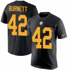 Nike Pittsburgh Steelers #42 Morgan Burnett Black Rush Pride Name & Number T-Shirt