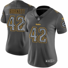 Women's Nike Pittsburgh Steelers #42 Morgan Burnett Gray Static Vapor Untouchable Limited NFL Jersey