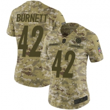 Women's Nike Pittsburgh Steelers #42 Morgan Burnett Limited Camo 2018 Salute to Service NFL Jersey