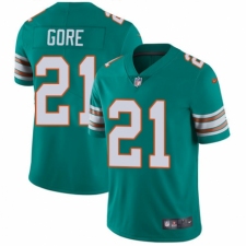 Men's Nike Miami Dolphins #21 Frank Gore Aqua Green Alternate Vapor Untouchable Limited Player NFL Jersey