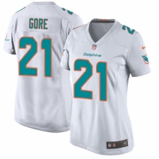 Women's Nike Miami Dolphins #21 Frank Gore Game White NFL Jersey