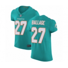 Men's Miami Dolphins #27 Kalen Ballage Aqua Green Team Color Vapor Untouchable Elite Player Football Jersey