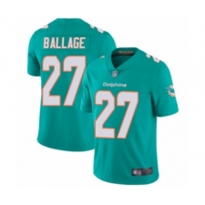 Youth Miami Dolphins #27 Kalen Ballage Aqua Green Team Color Vapor Untouchable Limited Player Football Jersey