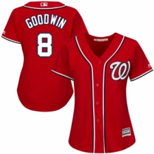 Women's Majestic Washington Nationals #8 Brian Goodwin Replica Red Alternate 1 Cool Base MLB Jersey