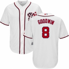 Youth Majestic Washington Nationals #8 Brian Goodwin Authentic White Home Cool Base MLB Jersey