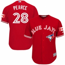 Men's Majestic Toronto Blue Jays #28 Steve Pearce Replica Scarlet Alternate Cool Base MLB Jersey