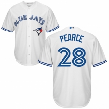 Men's Majestic Toronto Blue Jays #28 Steve Pearce Replica White Home MLB Jersey