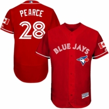 Men's Majestic Toronto Blue Jays #28 Steve Pearce Scarlet Alternate Flex Base Authentic Collection Alternate MLB Jersey
