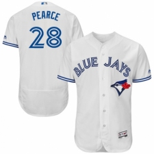 Men's Majestic Toronto Blue Jays #28 Steve Pearce White Home Flex Base Authentic Collection MLB Jersey