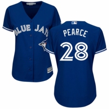 Women's Majestic Toronto Blue Jays #28 Steve Pearce Authentic Blue Alternate MLB Jersey