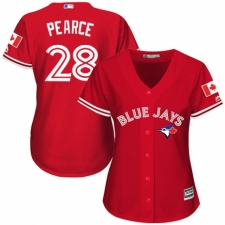 Women's Majestic Toronto Blue Jays #28 Steve Pearce Authentic Scarlet Alternate MLB Jersey