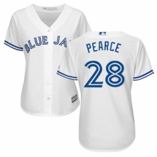 Women's Majestic Toronto Blue Jays #28 Steve Pearce Replica White Home MLB Jersey