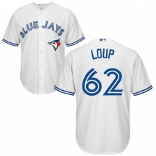 Men's Majestic Toronto Blue Jays #62 Aaron Loup Replica White Home MLB Jersey