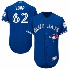 Men's Majestic Toronto Blue Jays #62 Aaron Loup Royal Blue Alternate Flex Base Authentic Collection MLB Jersey