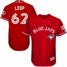 Men's Majestic Toronto Blue Jays #62 Aaron Loup Scarlet Alternate Flex Base Authentic Collection Alternate MLB Jersey