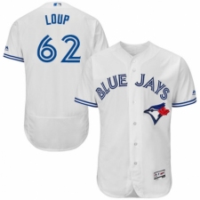 Men's Majestic Toronto Blue Jays #62 Aaron Loup White Home Flex Base Authentic Collection MLB Jersey