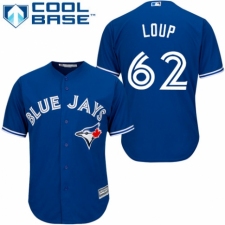 Youth Majestic Toronto Blue Jays #62 Aaron Loup Authentic Blue Alternate MLB Jersey
