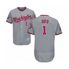 Men's Washington Nationals #1 Wilmer Difo Grey Road Flex Base Authentic Collection 2019 World Series Bound Baseball Jersey