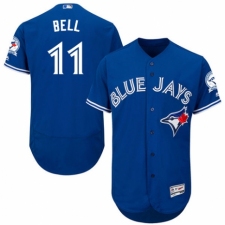 Men's Majestic Toronto Blue Jays #11 George Bell Royal Blue Alternate Flex Base Authentic Collection MLB Jersey