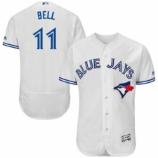 Men's Majestic Toronto Blue Jays #11 George Bell White Home Flex Base Authentic Collection MLB Jersey