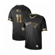 Men's Toronto Blue Jays #11 George Bell Authentic Black Gold Fashion Baseball Jersey