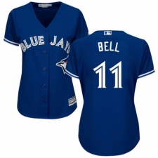 Women's Majestic Toronto Blue Jays #11 George Bell Authentic Blue Alternate MLB Jersey