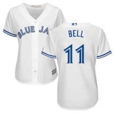 Women's Majestic Toronto Blue Jays #11 George Bell Replica White Home MLB Jersey