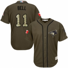 Youth Majestic Toronto Blue Jays #11 George Bell Authentic Green Salute to Service MLB Jersey