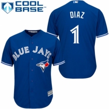 Youth Majestic Toronto Blue Jays #1 Aledmys Diaz Authentic Blue Alternate MLB Jersey