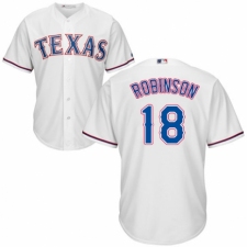 Youth Majestic Texas Rangers #18 Drew Robinson Authentic White Home Cool Base MLB Jersey