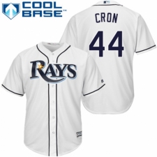 Men's Majestic Tampa Bay Rays #44 C. J. Cron Replica White Home Cool Base MLB Jersey