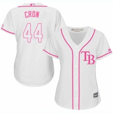 Women's Majestic Tampa Bay Rays #44 C. J. Cron Authentic White Fashion Cool Base MLB Jersey