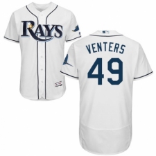 Men's Majestic Tampa Bay Rays #49 Jonny Venters Home White Home Flex Base Authentic Collection MLB Jersey
