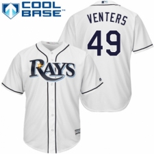 Youth Majestic Tampa Bay Rays #49 Jonny Venters Authentic White Home Cool Base MLB Jersey