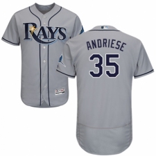 Men's Majestic Tampa Bay Rays #35 Matt Andriese Grey Road Flex Base Authentic Collection MLB Jersey
