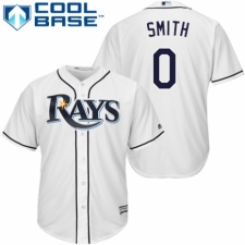 Youth Majestic Tampa Bay Rays #0 Mallex Smith Authentic White Home Cool Base MLB Jersey