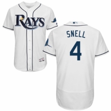 Men's Majestic Tampa Bay Rays #4 Blake Snell Home White Home Flex Base Authentic Collection MLB Jersey