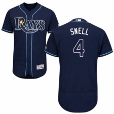 Men's Majestic Tampa Bay Rays #4 Blake Snell Navy Blue Alternate Flex Base Authentic Collection MLB Jersey