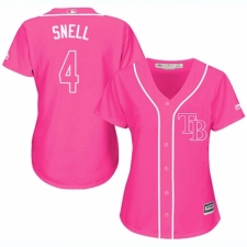 Women's Majestic Tampa Bay Rays #4 Blake Snell Authentic Pink Fashion Cool Base MLB Jersey