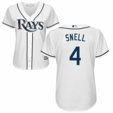 Women's Majestic Tampa Bay Rays #4 Blake Snell Replica White Home Cool Base MLB Jersey