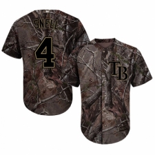 Youth Majestic Tampa Bay Rays #4 Blake Snell Authentic Camo Realtree Collection Flex Base MLB Jersey