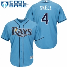 Youth Majestic Tampa Bay Rays #4 Blake Snell Authentic Light Blue Alternate 2 Cool Base MLB Jersey