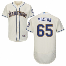 Men's Majestic Seattle Mariners #65 James Paxton Cream Alternate Flex Base Authentic Collection MLB Jersey