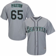 Men's Majestic Seattle Mariners #65 James Paxton Replica Grey Road Cool Base MLB Jersey