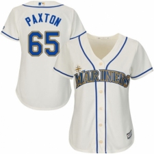 Women's Majestic Seattle Mariners #65 James Paxton Authentic Cream Alternate Cool Base MLB Jersey