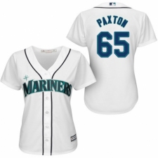 Women's Majestic Seattle Mariners #65 James Paxton Authentic White Home Cool Base MLB Jersey