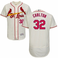 Men's Majestic St. Louis Cardinals #32 Steve Carlton Cream Alternate Flex Base Authentic Collection MLB Jersey