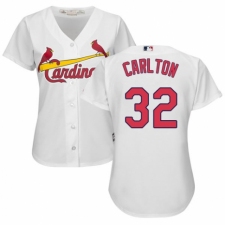 Women's Majestic St. Louis Cardinals #32 Steve Carlton Replica White Home Cool Base MLB Jersey
