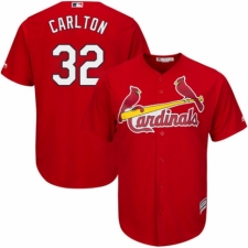 Youth Majestic St. Louis Cardinals #32 Steve Carlton Authentic Red Alternate Cool Base MLB Jersey